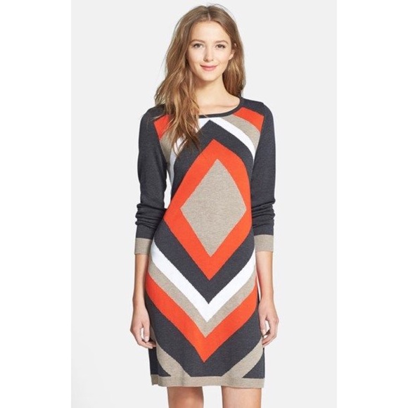 Eliza J women's sweater dress size Small geometric - Picture 1 of 7